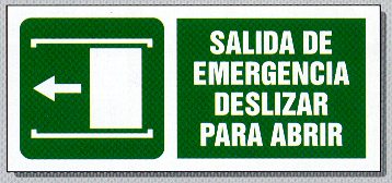 6 SALIDA DE EMERGENCIA DESLIZAR PARA ABRIR 4  IMAGENES FOTOS DIBUJOS